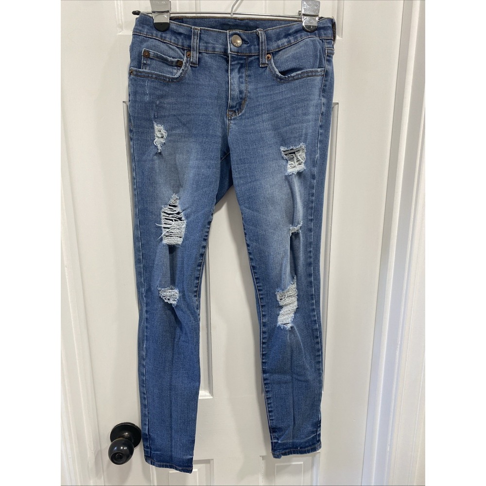 Aeropostale Jeans Women's Distressed Skinny Medium Wash Size 4 - Picture 2 of 5